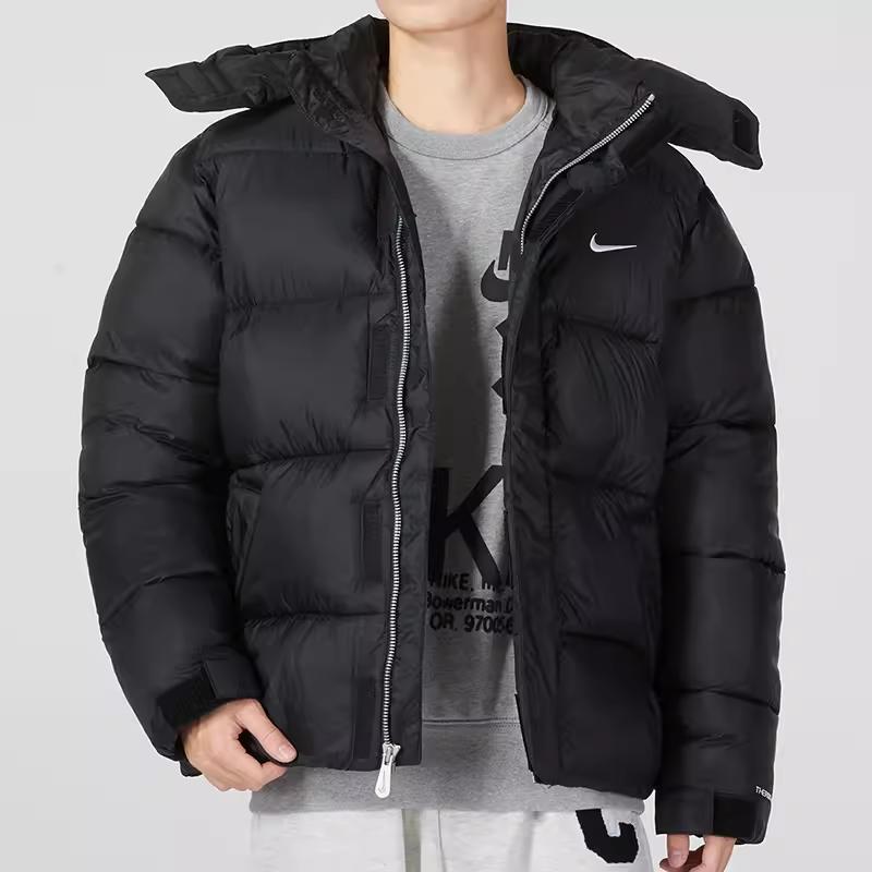 Nike Спортивная одежда Essential Флисовый пуловер с капюшоном и контрастной вышивкой логотипа Мужская верхняя одежда Черный DQ4921-010