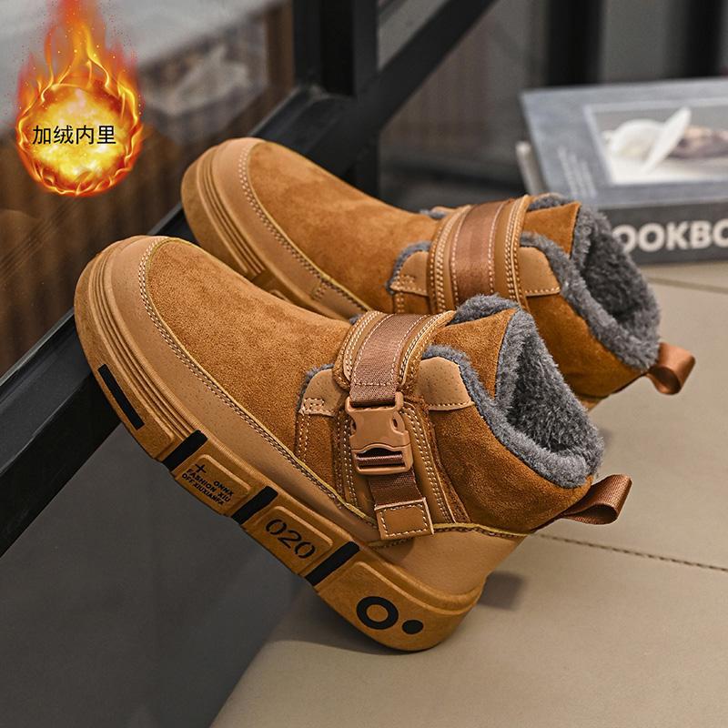 Северо-восточные зимние сапоги мужские зимние бархатные теплые и холодные хлопковые ботинки уличные водонепроницаемые и холодные хлопковые ботинки