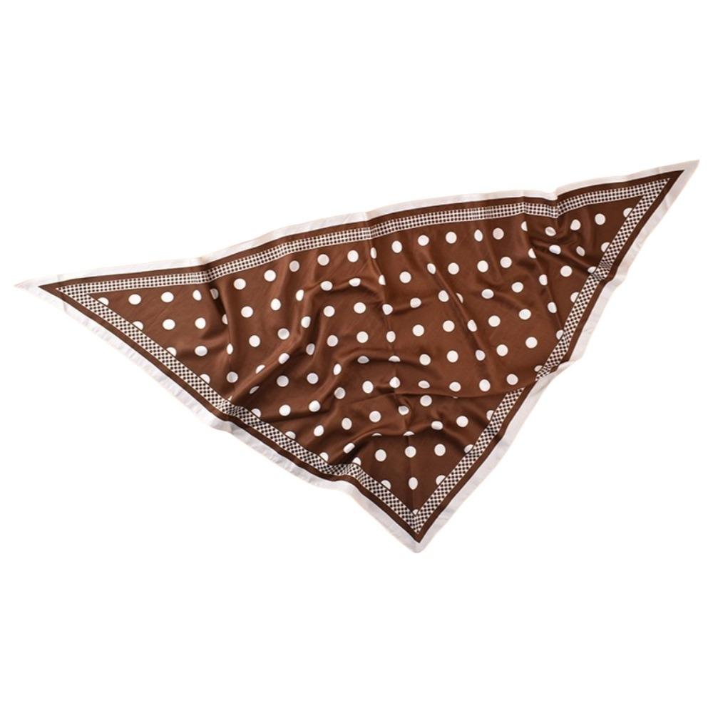 Thin Imitation Silk Scarf Polyester Waist Tying Scarf Vintage Polka Dot Triangle Scarf Club