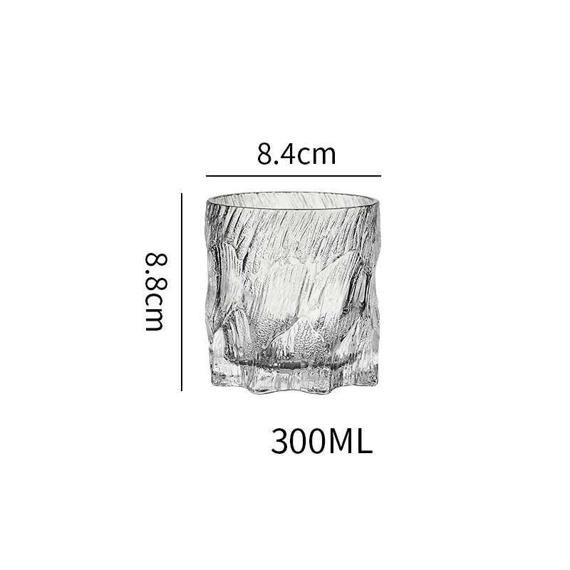 Glacier Old Fashioned Whiskey Glass Matte Ice Surface Wine Rock Glass Whisky Tumbler Vodka Cup Beer Mug Wooden Gift Box Packing
