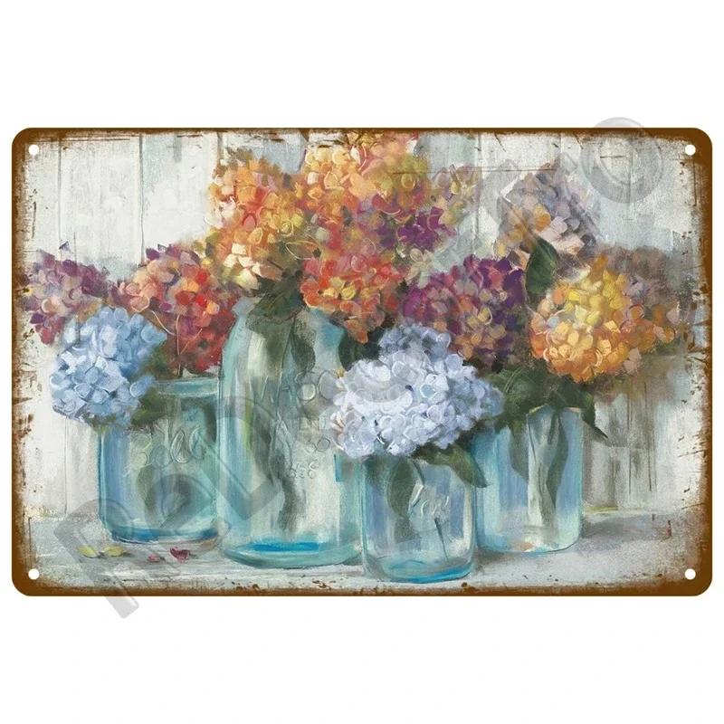 Vintage Gardening Metal Sign Retro Flower Sign Perfect for Outdoor Indoor Home Wall Decor and Farm Decoration