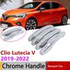 Для Renault Clio Lutecia 5 V MK5 BF    2022 Хромированная Прочная Накладка на Дверную Ручку Автомобильные Аксессуары для Стайлинга Защитная