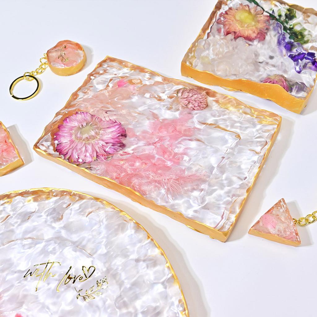 Подставка-поднос для стола Силиконовая форма Легкое извлечение Настольная подставка-костер с эффектом водной ряби Форма для эпоксидной смолы Материалы для рукоделия ручной работы