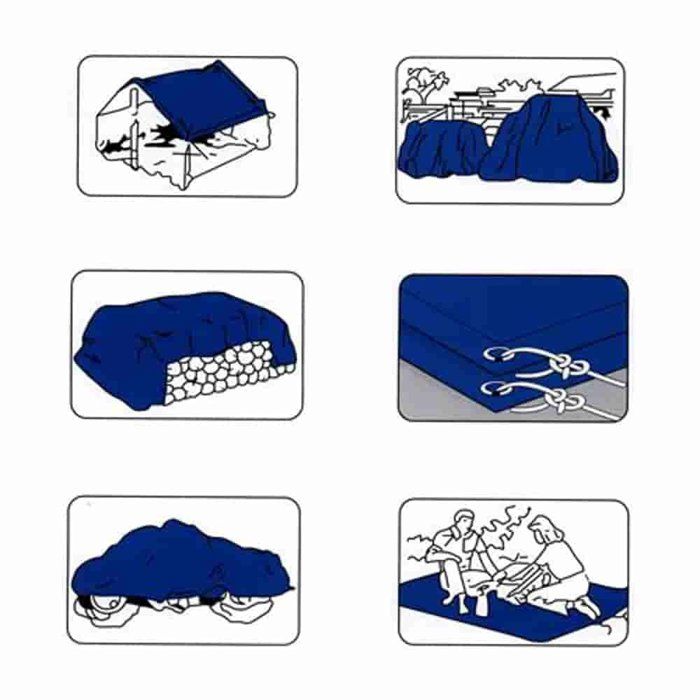 3 x 4 Mètres (12m²) bâche en tissu bleu