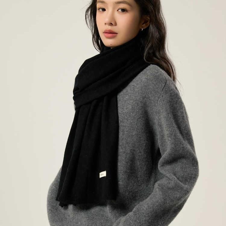 Шарф из 100% шерсти премиум-класса, пригодный для машинной стирки, женский, утолщенный, теплый, для шеи
