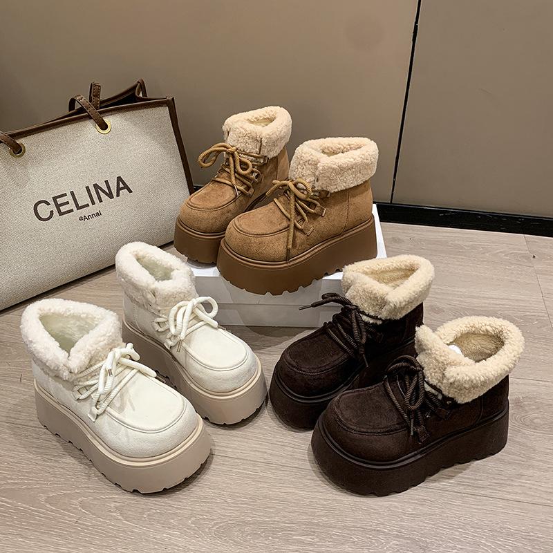 Теплые зимние женские ботинки 2025 осень-зима новые короткие ботинки хлопковая обувь женские бархатные утолщенные ботинки Мартина зимние ботинки