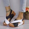 Fashion New Women's Contrast Color Wedge Sandals Summer Peep Toe Non Slip Beach Shoes Woman Comfortable Platform Roman Sandalias Mujer