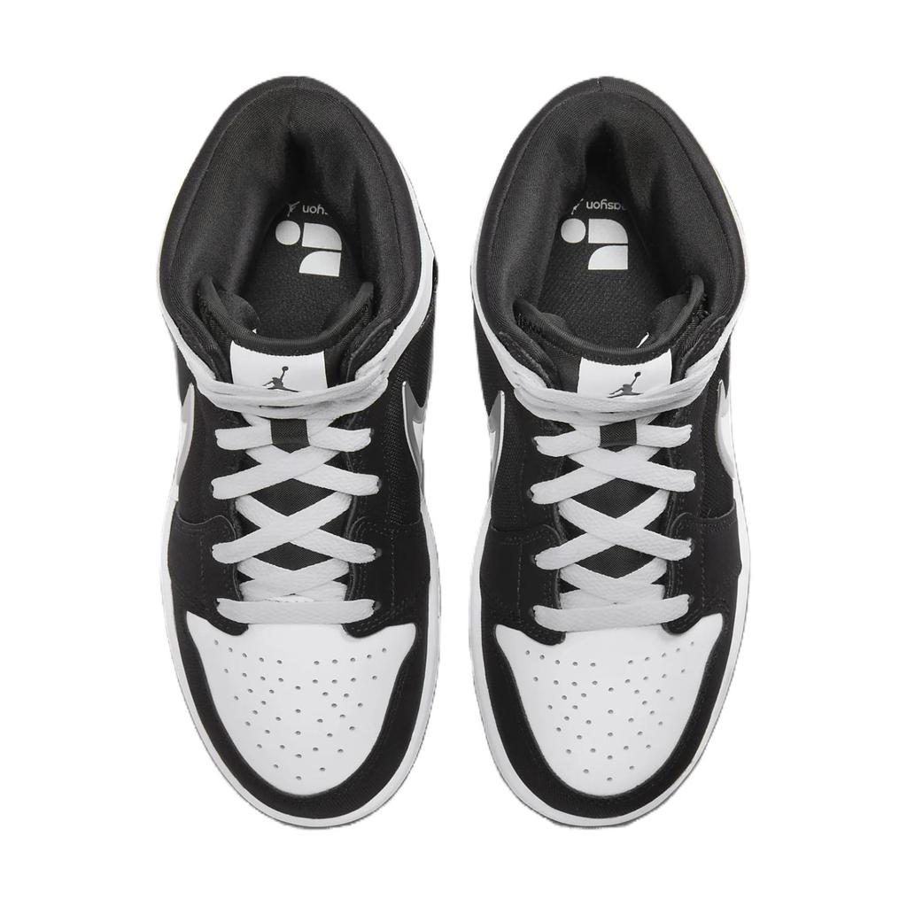 Jordan Air Jordan 1 Slip Resistant Abrasion Resistant Mid top Children's Basketball Shoes Black FQ1281-001