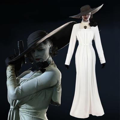 Вампир Мадам Альсина Димитреску Косплей Вампир Леди Платье Злая Деревня Косплей Костюм Хэллоуин Вечеринка