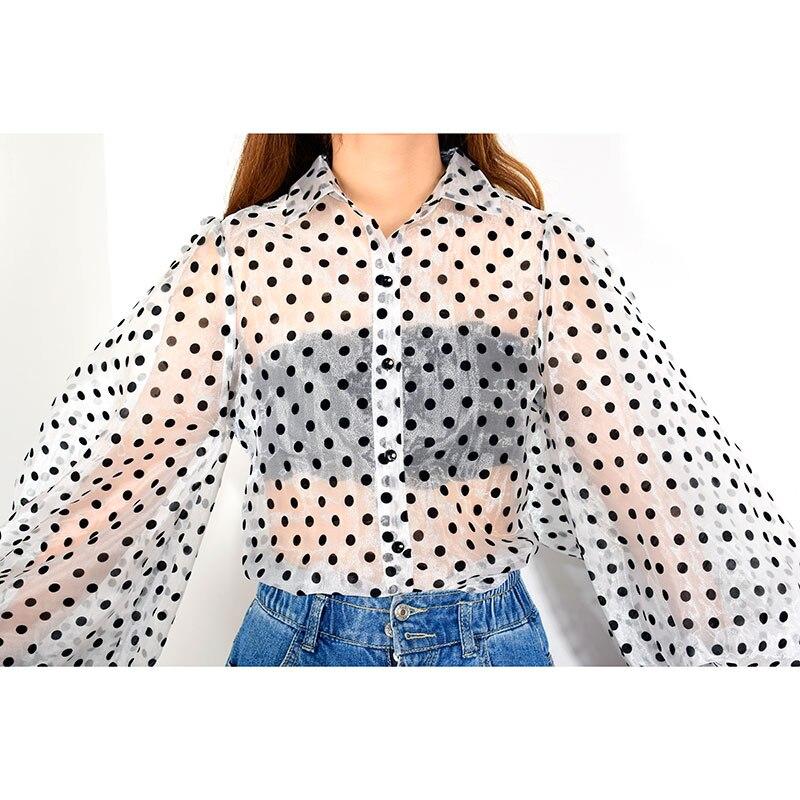 Xitao Рубашка с точечным принтом Однобортная блузка WQR2020