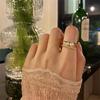 Zircon Pearl Double-layer Hollow Open Ring, Niche Light Luxury, High-end Index Finger Ring, Simple and Versatile Jewelry.