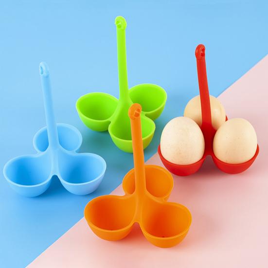 Egg Poacher Food-Grade 3 Holes Temperature Resistance Silicone Egg Cooker Egg Holder Cup Cooking Accessories