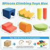 12-Piece Soft Block Set, Macaron Colors, Indoor Playground Equipment for Kids, Includes Jungle Gym and Slide, Cushion Play Equipment for Ages 1+