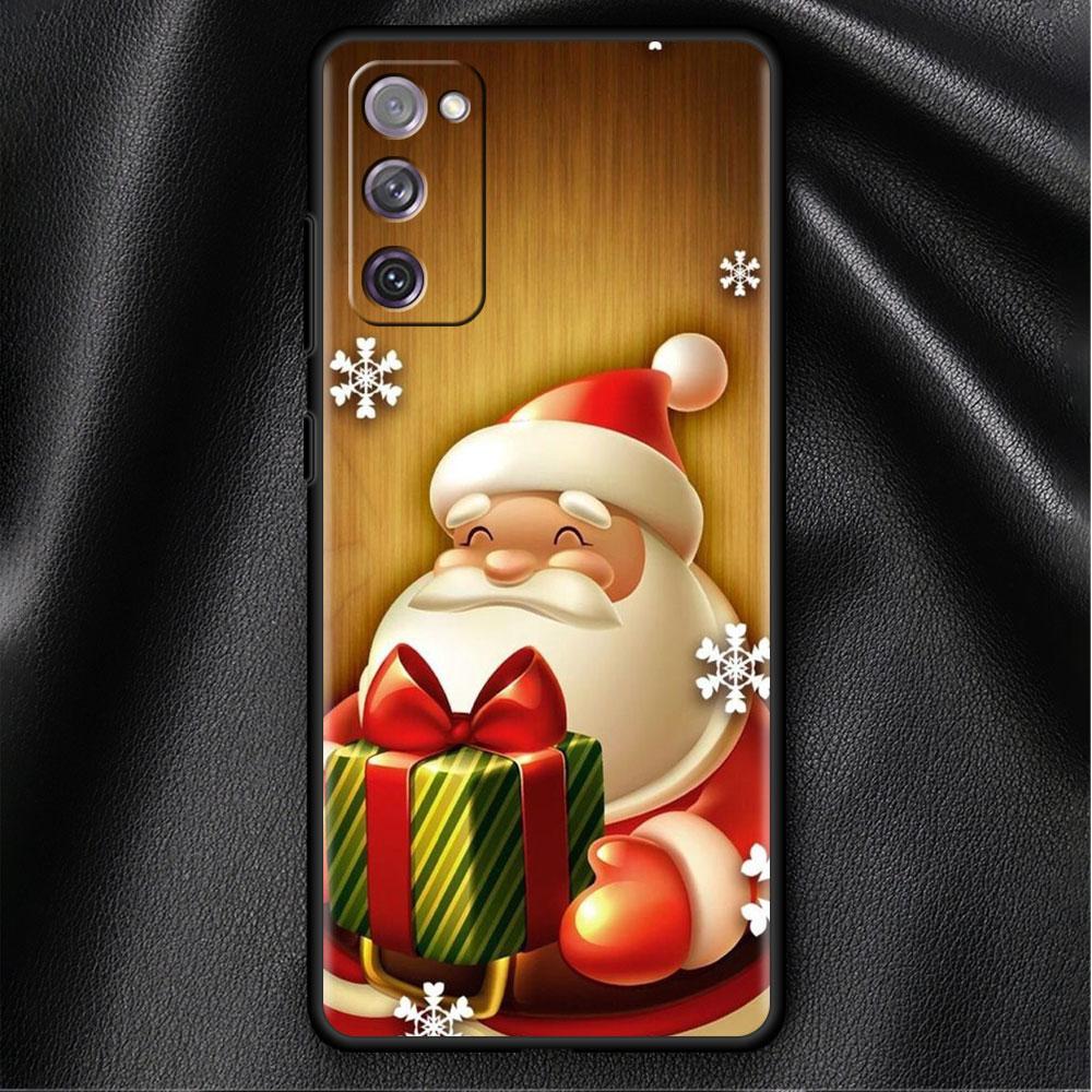 Чехол-бампер для Samsung Galaxy S22 Ultra S21 FE S20 Plus S10 Lite Чехол для телефона S10e S9 S8 S7 Силиконовый чехол Рождественский Санта-Клаус