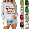 Women's Casual Fashion Round Neck Long Sleeve Christmas Printed Sweatshirt