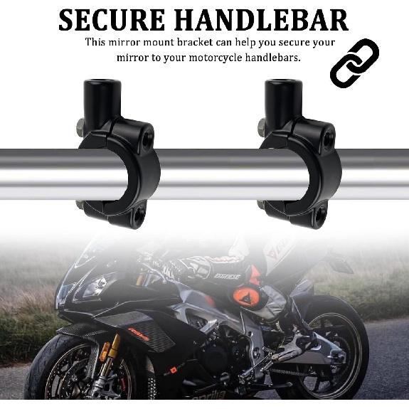 2PCS Motorcycle Mirror for Handlebars Mount,8mm Thread Handlebar Mount for Motorcycle Rear View Mirrors,Motorcycle Side Mirror Adaptor for Bike/ATV