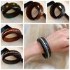 Chinese style Wooden Bracelet Wide Rivets Bangle Simple Round Bracelet  Party