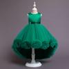 Girl Dress Princess Dress Mesh Flower Puffy Dress Skirt Sleeveless Trail Piano Performance Dress