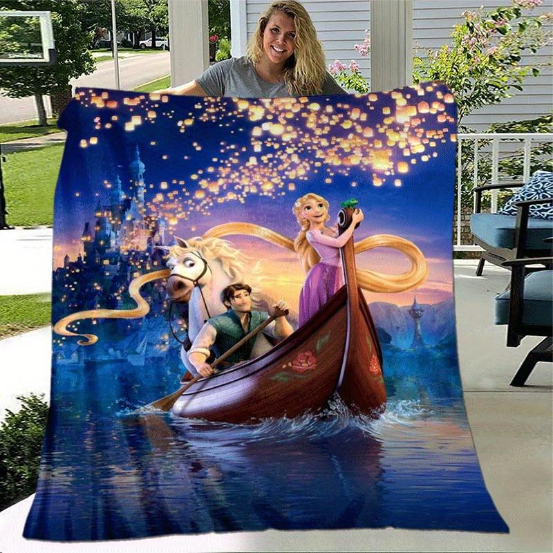 1pc Rapunzel Printing Blanket - Soft, All-Season Throw for Living Room, Bedroom,Personalized Gift with Adorable Cartoon Design