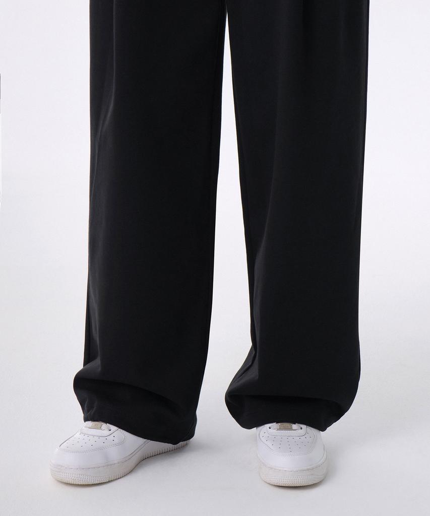 MUSINSA STANDARD WOMAN [Cooltandard] Women'S Deep Tuck Variable Wide Lounge Sweatpants [Black]