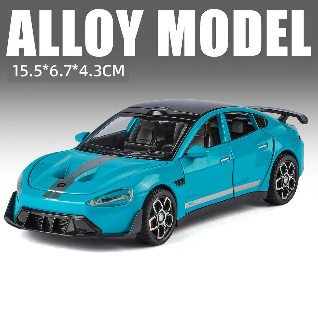 ABAE1 1:32 SU7 Ultra BYD Yangwang U9 Alloy Sportscar Model Diecast Toy Rear Wheel Pull Back with Sound Light Vehice Collecting Hobbies