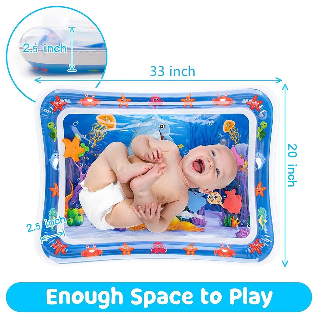Water Play Mat for Babies Inflatable Tummy Time Water Play Mat for Infants and Toddlers 3 To 12 Months Promote Development Toys Cute Baby Gifts