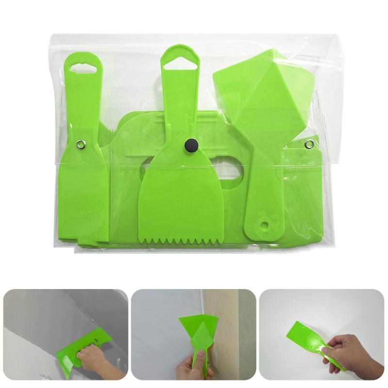 5Piece All Plastic Spackling Putty Scraper Spatula Kit Suitable For DIYer Enthusiasts&Construction Professional Painters