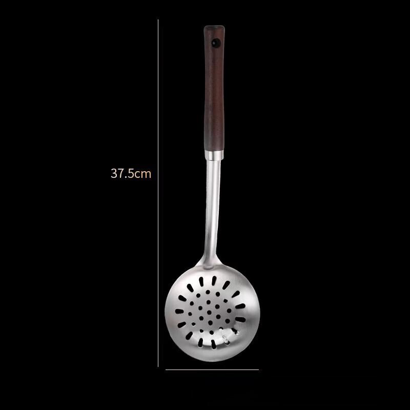 2-Pack 304 Stainless Steel Slotted Spoons with Wooden Handle
