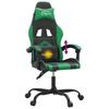 Gaming Chair Swivel Black and Green PU Leather