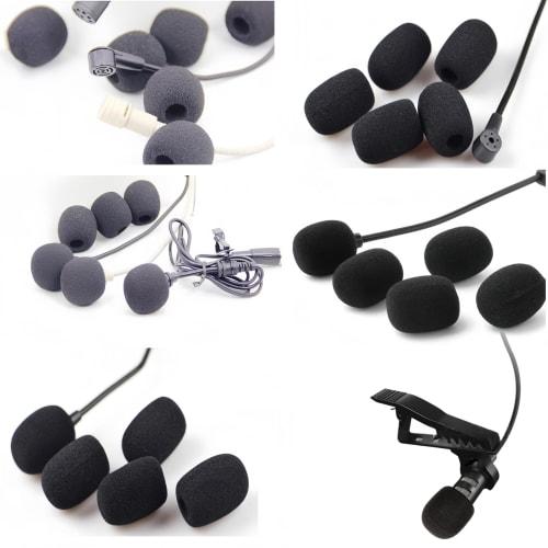 AkNebriax 20-Piece Replacement Microphone Sponge for Intercom Headsets, Noise Reduction, Black Windscreen, Microphone Sponge Caps for Noise Reduction,