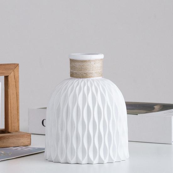 Ваза для растений, небьющаяся, с гладкой поверхностью, многоразовая, отличная имитация цветка из ротанга, центральная часть для дома