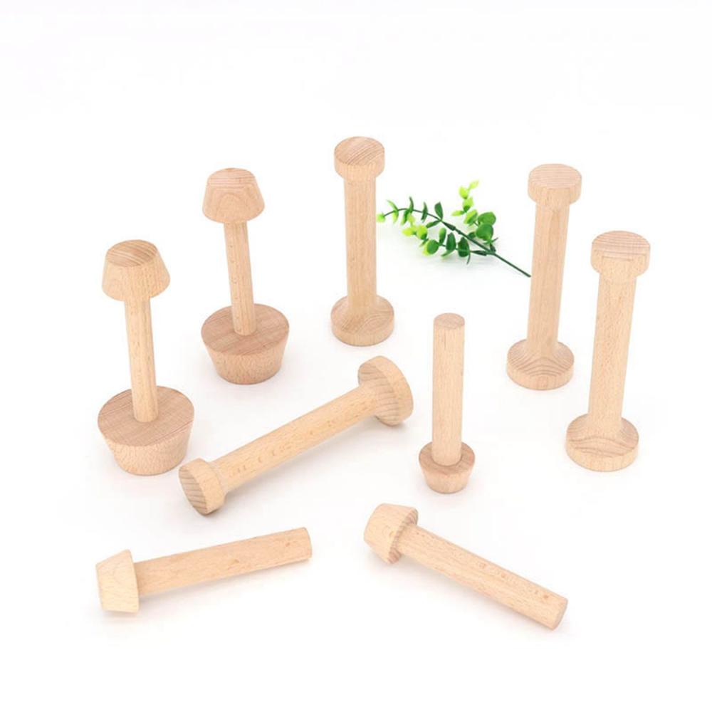 Home Baking Egg Tart Pusher Wooden Portable Eggtart Mold Tart Tamper Dough Press Pastry Tools