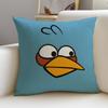 Fun AAngry BirdsS Cushion Cover Breathable and skinfriendly linen pillowcase square removable and washable cushion
