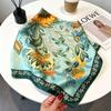 70CM×70CM Imitation Silk Printed Versatile Scarf for Women - Multifunctional Decorative Silk Neck Scarf