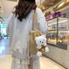 Cute Hamburger Bear Backpack Cartoon Doll Messenger Bag Plush Doll Multi-purpose Small Backpack Women's Gift