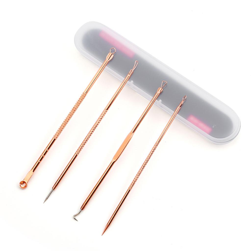 4 шт./компл. иглы для удаления угрей, набор инструментов, зажим для прыщей, средство для выдавливания прыщей, прыщей, черный