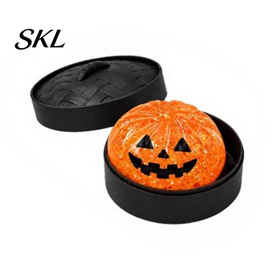 Decompression Toy Halloween Dumpling Squeeze with Steamer Box, Pumpkin Ghost Bat Steamed Kids Stress Relief Bun Sensory for Relief, Party Favors