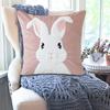 Easter Rabbits Throw Pillow Cover 45x45cm Happy Easter Pillow Cover Bunny Soft Cushion Case Decorative Pillow Covers for Home