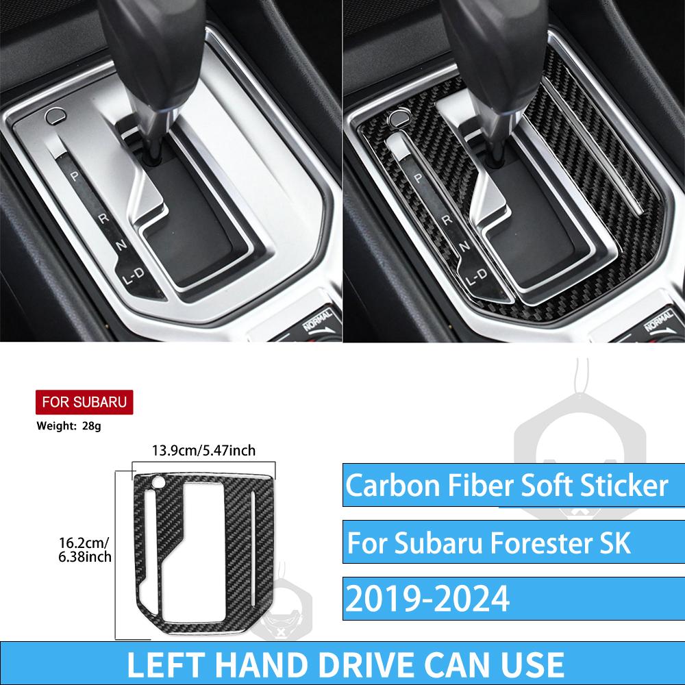 Real Carbon Fiber Car Accessories Gear Air Vent Set Trim Cover Soft Sticker For Subaru Forester SK      2024