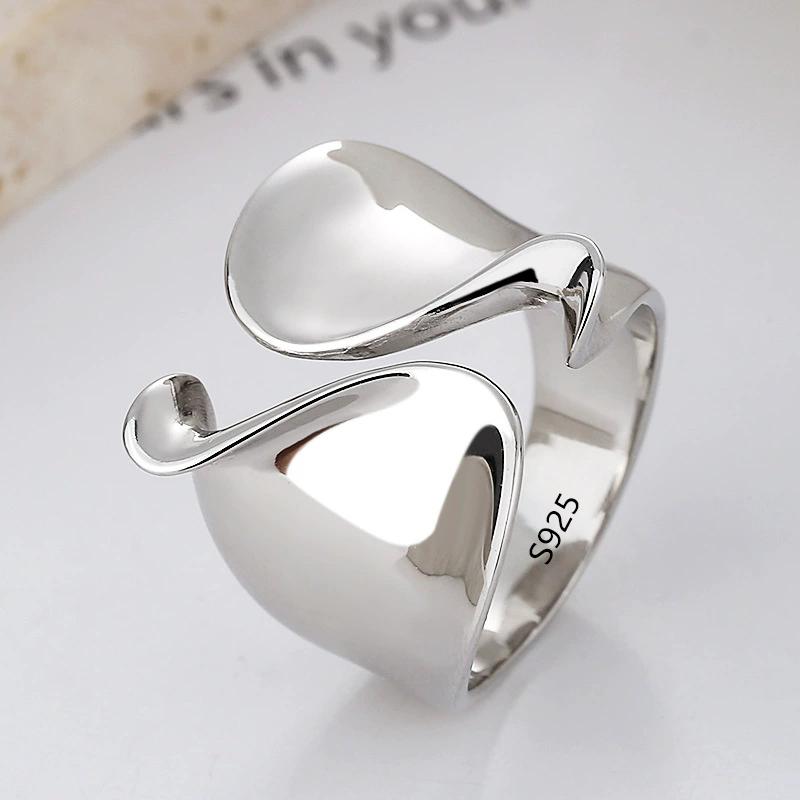 VENTFILLE 925 Sterling Silver Frosting Ring For Women Minimalist Irregular Versatile Fashion Elegant Jewelry Gift Dropshipping