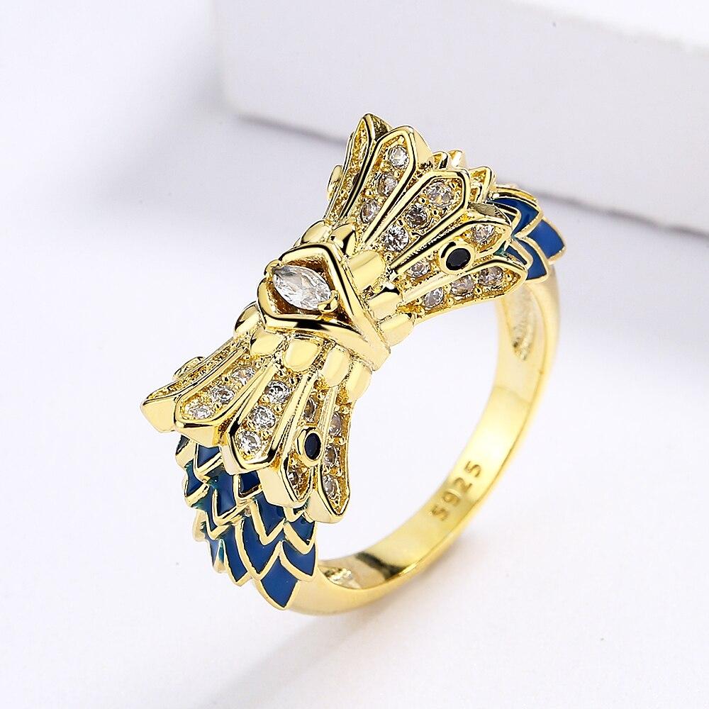 Unique Ring  for Women's Creative Owl Shape Women's Ring Couple Ring Fashion Handmade Enamel Jewelry Party Ring Couple Rings