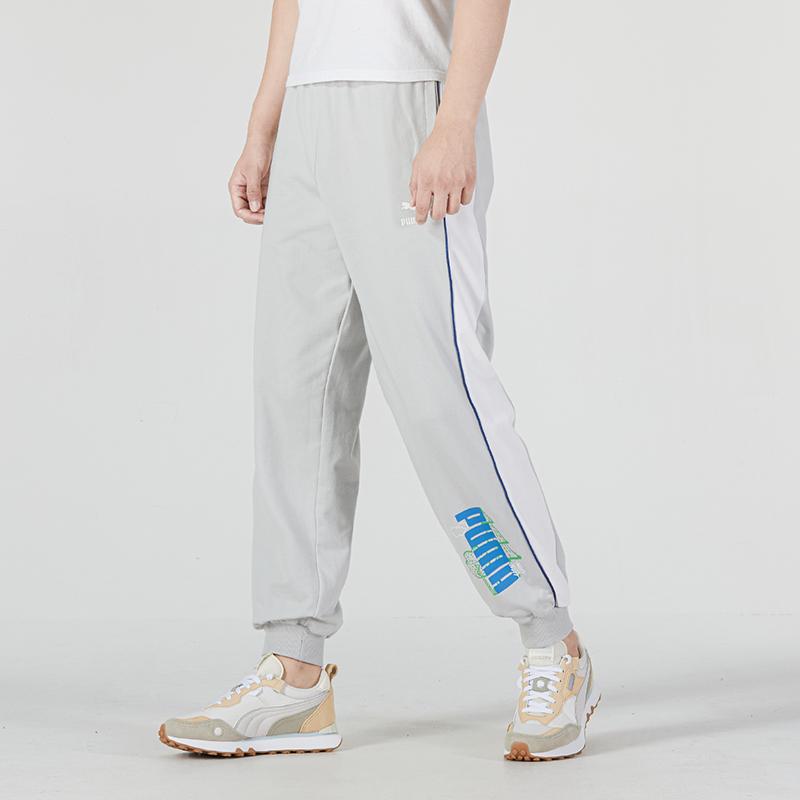 Puma Casual Logo Knit Joggers Men Bottoms Light-Grey 538781-09