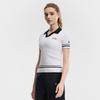 Fila Теннисная мода Простой Классический Ретро Теннисный Спорт Повседневный Универсальный Удобный Полосатый Вязаный Топ с Коротким Рукавом Женские топы A11W623401FWT