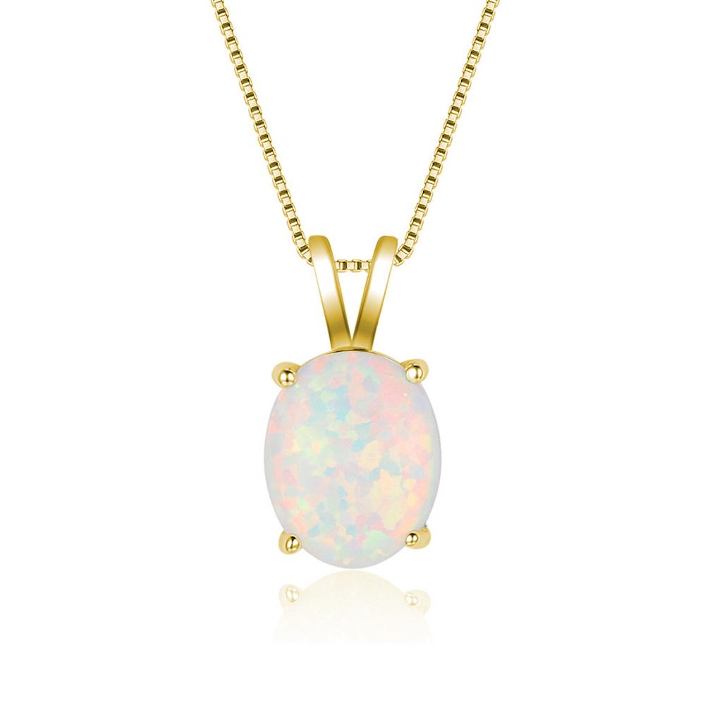 Богемное овальное белое, синее ожерелье с подвеской из искусственного опала для женщин и девочек, вечерние гламурные украшения, обручальное кольцо, аксессуары