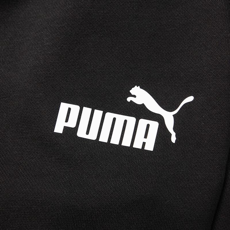 Puma Letter Print Cuffed Mid-Rise Sports Casual Pants Unisex Pants Black 682724-01