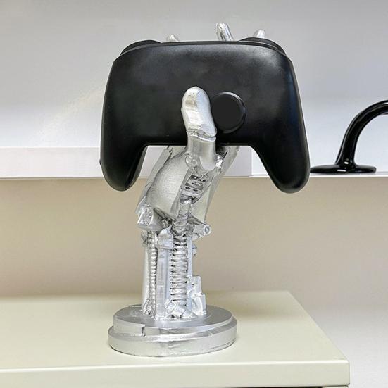Gaming Controller Holder Stand Basketball Stand Cyberpunk Silverhand Mechanical Hand Desktop Gamepad Headphone Hanger Desktop Decoration Model