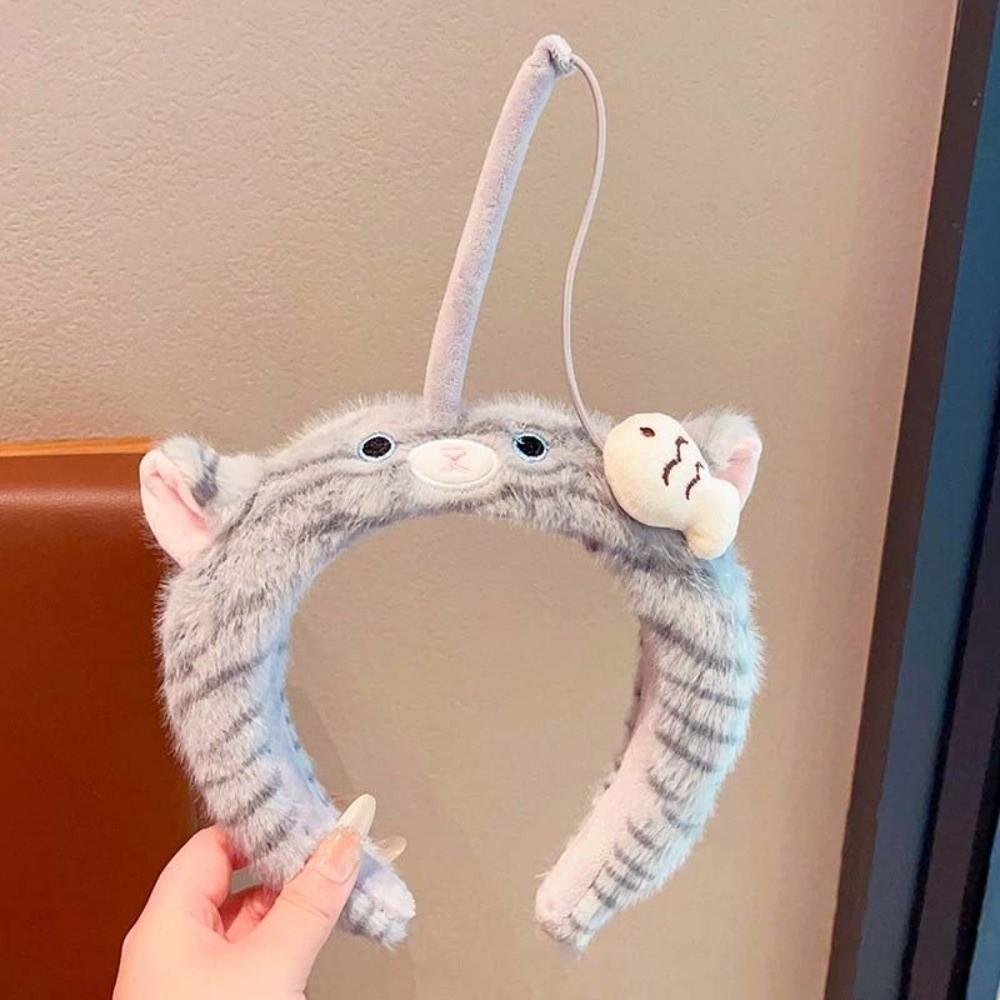 Panda Cat Fishing Plush Headband Hair Accessories Girls Cartoon Hairband for Gift