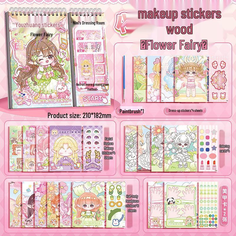 Kaba Bear Princess Dress-Up & Nail Art DIY Sticker Book for Kids