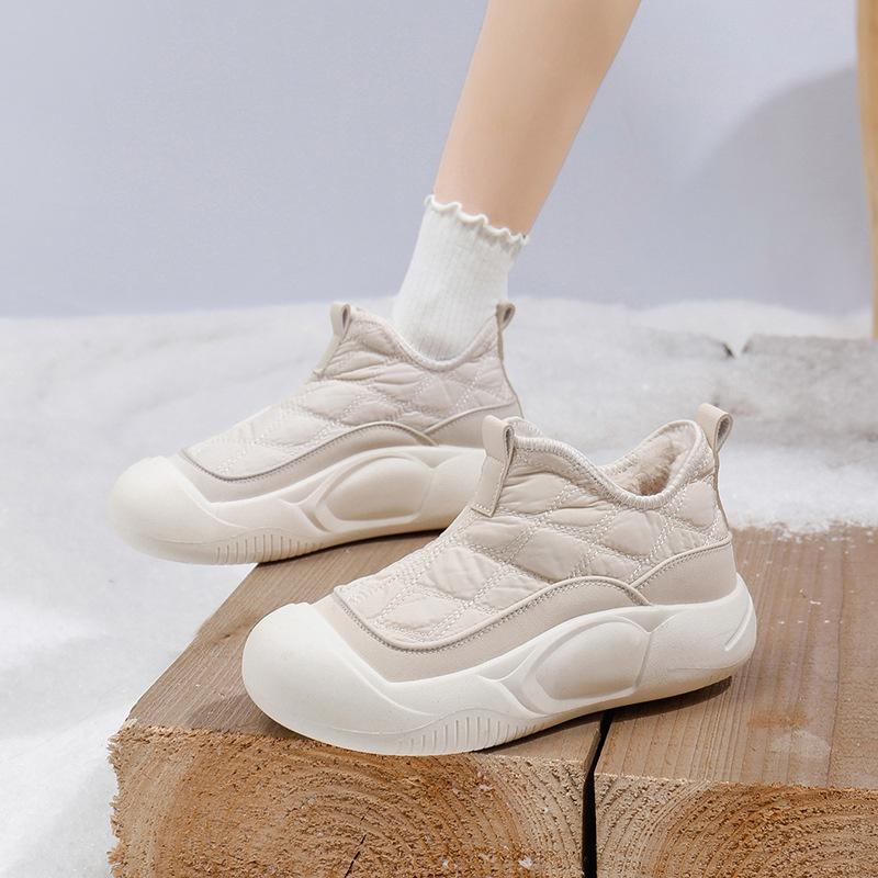 Модные милые симпатичные кампусные спортивные школьные зимние ботинки для женщин на платформе с высоким берцем коричневые плюшевые теплые повседневные кроссовки