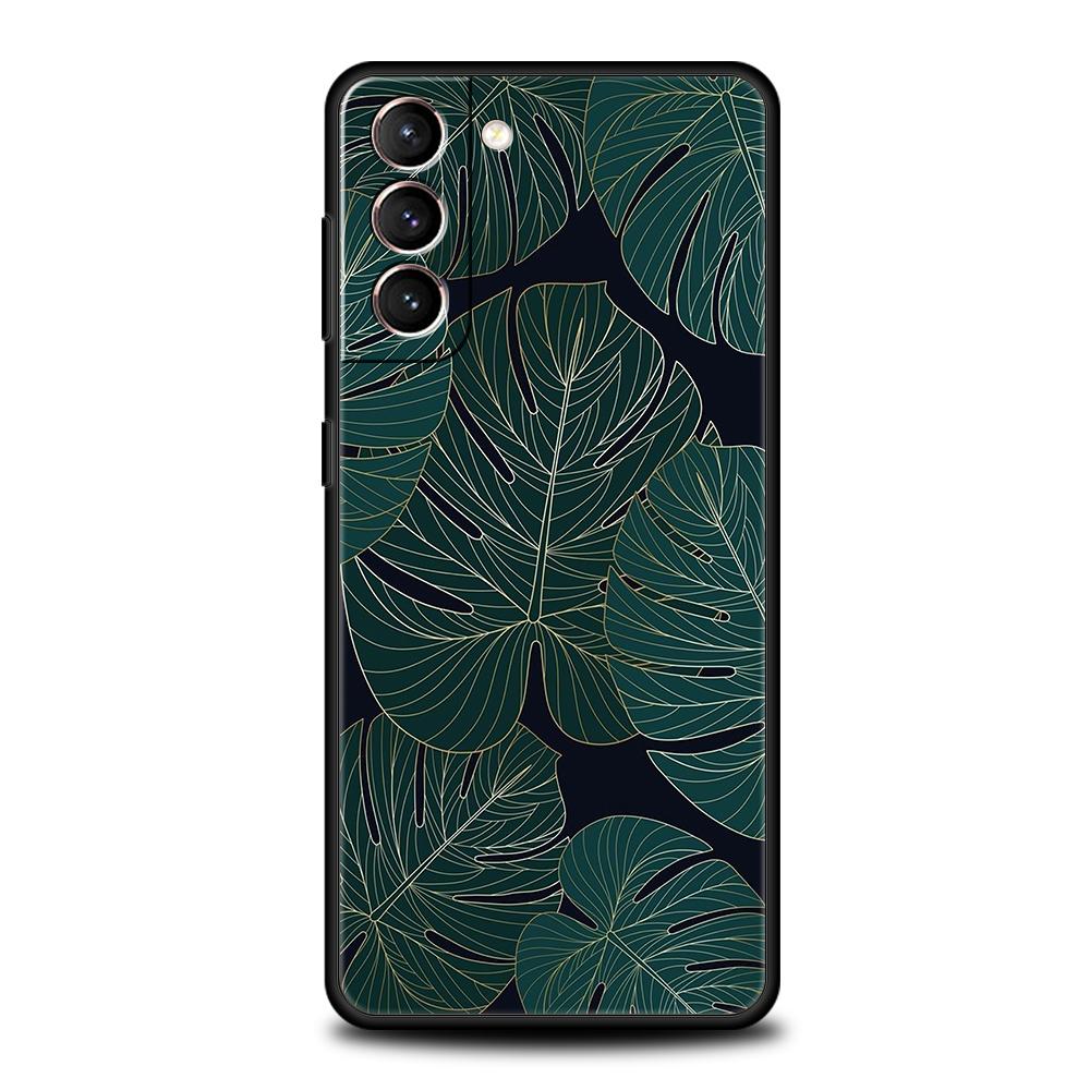 Чехол для телефона Monstera Green с листьями для Samsung Galaxy S25 Edge S24 S23 S22 Ultra S20 S21 FE 5G S10 S9 Plus S10E Мягкий чехол